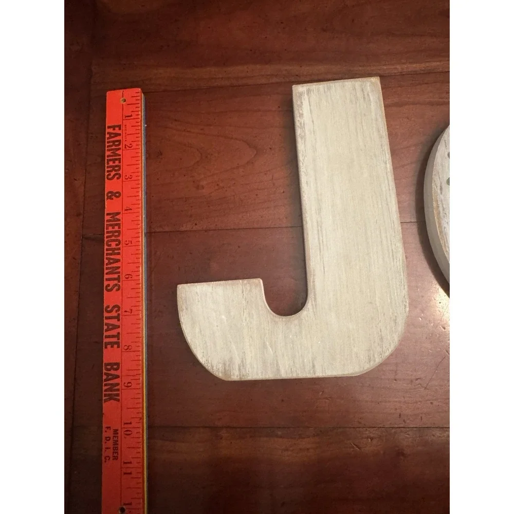 Burton & Burton‎ Wood J-O-Y Christmas Holiday Sign